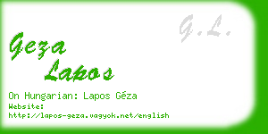 geza lapos business card
